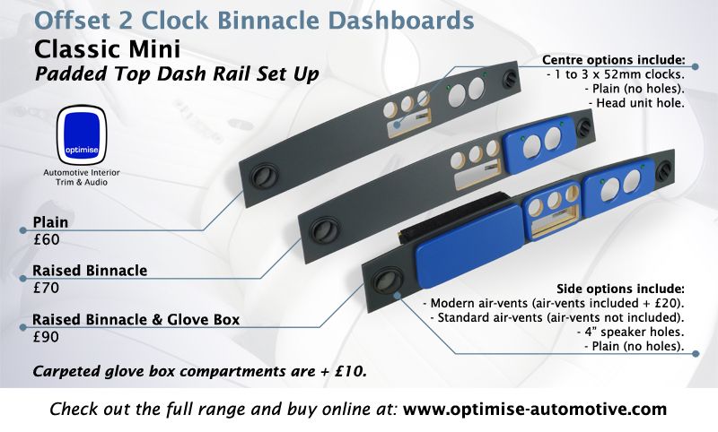 Optimise Automotive  Classic Mini Dash Rail Retrims